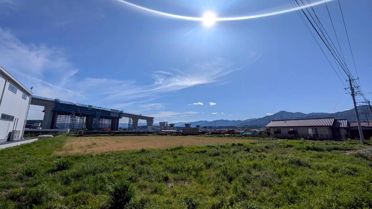 リニア建設工事現場の高架橋脚